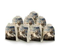 Majestic Tiger Resting 8 PCS Muslin Bags with Drawstring Sachet Bags Empty Small Cotton Drawstring Bag Muslin Reusable & Washable Cotton Bag for Herb Spice Candy Soap Jewelry Wedding Gift Pouches