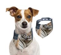 Majestic Tiger Resting On A Rock with Cloudy Sky Dog Bandanas,Summer Bandanas for Dogs Washable Adjustable Dog Triangle Scarf Bibs Cute Pet Bibs for Medium Large Dogs Puppy and Cats Medium