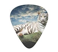 Majestic Tiger Resting on a Rock with Cloudy Sky The guitar pick, for acoustic, electric, bass guitars - natural touch, 12 pack, multi-color.