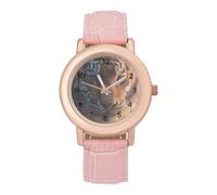 Majestic Tiger with Flames Fashion Women's Wrist Watches Analogue 3 Hand