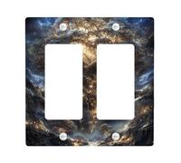Majestic Tree Light Switch Cover Plates/Outlet Covers, Radiant Golden Nature Art for Home Decor, Thermoplastic Wall Plates, Standard Size Double Rocker