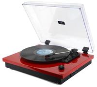 Majestic TT 53 Vintage Turntable 33/45/78 RPM, Wireless Audio, USB Input, Built-in Speakers, RCA Output, Red