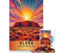Majestic Uluru, Australia's Sacred Heart 1000 Pieces Puzzles for Adults Cognitive Train Indoor Play Pattern Build (38x52cm)