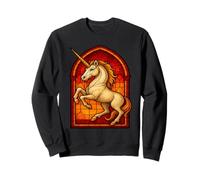 Majestic Unicorn Artwork Stained Glass Fantasy Design Mythic Sweatshirt