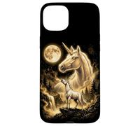 Majestic Unicorn Moonlit Waterfall Fantasy Case for iPhone 15 Plus