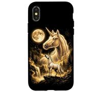 Majestic Unicorn Moonlit Waterfall Fantasy Case for iPhone X/XS