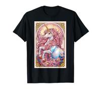 Majestic Unicorn Pink Hair Flower Magic Creature Fantasy T-Shirt