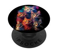 Majestic Various Breed Cats in Space Kids & Adult Kitten PopSockets Adhesive PopGrip