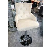 Majestic Velvet Bar Stool In Mink Plush Velvet
