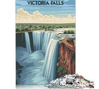 Majestic Victoria Falls Puzzle Jigsaws 1000 Pieces for Adults Wooden Puzzles for Teenagers Gifts Educational Game Challenge Toy 1000pcs (75x50cm)