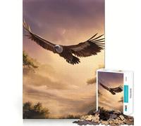 Majestic Vulture Soaring Over African Landscape 1000 Piece Jigsaw Puzzles for Adults Unwind Game Snug Cut Playful Challenge Wall Accent (38x26cm)