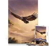 Majestic Vulture Soaring Over African Landscape 1000 Teenager Pieces Jigsaw Puzzle Memory Fit Neat Thick Home Game (38x52cm)