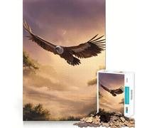 Majestic Vulture Soaring Over African Landscape Jigsaw Puzzle 1000 Piece for Teenagers Cognitive Boost Smooth Connection Fun Play Art Piece (50x75cm)