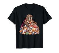 Majestic Walrus King On Seashell Treasure Hoard T-Shirt