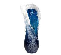 Majestic Wave Vase - Majestic Ocean Wave Vase | Beautiful Wave Vase Made of Molten Glass Resin, Majestic Wave Vase Water, Vases Made of Fused Glass Resin in Art Nouveau Style, Blue B