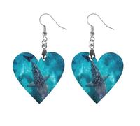 Majestic Whale Shark Wooden Earrings Pendants Lightweight Wood Drop Charms Statement Jewelry Gifts for Women Star