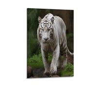 Majestic White Bengal Tiger Canvas Wall Art on Canvas Prints Artwork Exquisite Decor Artwork Hang Wall Picture Hangable Decor Painting Picture Printed Poster Art for Home Decor 12x18inch(30x45cm)