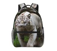 Majestic White Bengal Tiger Cute Backpack Waterproof Lightweight Casual Backpack One Size Daypack Travel Laptop Bag For Men Women