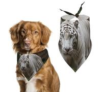 Majestic White Bengal Tiger Dog Bandana, Soft Breathable Pet Scarf, Personalized Dog Bib Kerchief for Small Medium Large Dogs Cats, Exquisite Pet Neckerchief for Daily Wear, Travel, Party