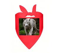 Majestic White Bengal Tiger Dog Bandana Soft Breathable Polyester Triangle Scarf for Small to Large Dogs Cats Comfortable Pet Bibs for Daily Wear Party Wedding Birthday Pet Accessories
