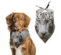 Majestic White Bengal Tiger Dog Bandana Triangle Pet Bandanas Adjustable Pet Scarf Breathable Comfort Dog Scarf Cute Soft Puppy Scarfs Washable Daily Handkerchief Cats Scarves