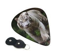Majestic White Bengal Tiger Guitar Plectrums, 6 Guitar Plectrums, Double Sided Printing, For Acoustic Guitar, Bass, Ukulele, Electric Guitar (0.46 Mm 0.71 Mm 0.96 Mm)