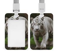 Majestic White Bengal Tiger ID Badge Holder with Lanyard ID Holder