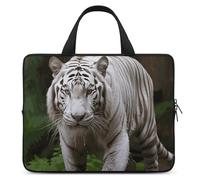 Majestic White Bengal Tiger Laptop Sleeve Ultra-Thin, Waterproof 15inch Laptop Bags, Portable Protective Computer Bag with Hand Strap