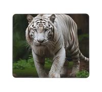 Majestic White Bengal Tiger Mouse Pad with Stitched Edge, Comfortable Mouse Pads with Non-Slip Rubber Base Gaming Mouse Mat Washable Mousepads Computers Laptop Desk Accessories for Office 10 x 12 inch