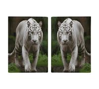 Majestic White Bengal Tiger Passport Holder Leather Passport Wallet Cover Case Passport Protective Cover Cute Passport Book Holder Slim Credit Card Holder Travel Accessories for Women Men