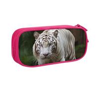 Majestic White Bengal Tiger Pencil Case, Zip Smooth Pencil Case, Portable Pencil Case Large School Stationery Storage Bag, Make-Up Bag