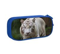 Majestic White Bengal Tiger Pencil Case, Zip Smooth Pencil Case, Portable Pencil Case Large School Stationery Storage Bag, Make-Up Bag