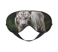 Majestic White Bengal Tiger Sleep Mask for Women & Men - Double-Sided Eye Mask with Adjustable Strap, Soft Silky Feel, Light-Blocking & Breathable for Travel, Nap, Shift Work, Yoga