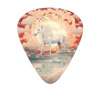 Majestic white horse Guitar picks in thin, medium, and thick sizes, 12-piece set, suitable for electric guitar and various instruments