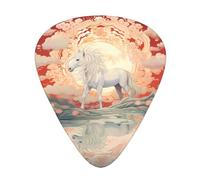 Majestic white horse Printed guitar picks - three thicknesses: thin, medium and thick, suitable for electric guitar, bass and ukulele.