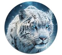 Majestic White Tiger 1000 Pieces Puzzles for Adults 1000 Piece Round Jigsaw for Teenagers, Couples, And Friends for Birthdays, Christmas (Size 67.5x67.5cm)
