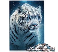 Majestic white tiger Jigsaw Puzzles Educational Games Wood Puzzle Jigsaw Puzzles for Adults Educational Game Challenge Toy 50x75cm