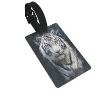 Majestic White Tiger Luggage Tags Name Id Label Suitcase Tags, Ideal for Travel Cruise Backpacks Bag