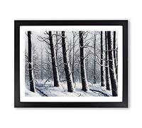 Majestic Winter Forest Framed Print | A2 Black Framed Wall Art | Ready to Hang | Modern Landscape Picture | Living Room Bedroom Lounge Office