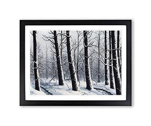 Majestic Winter Forest Framed Print | A2 Black Framed Wall Art | Ready to Hang | Modern Landscape Picture | Living Room Bedroom Lounge Office