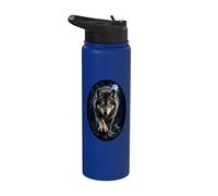 Majestic Wolf Forest Night Scene Wildlife Nature Wolf Lover Stainless Steel Insulated Water Bottle