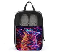 Majestic Wolf Glowing Eyes Shoe Bag for Travel Daily Use Anti-dust Storage Carrier Golf Shoe Pouch