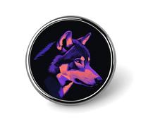 Majestic Wolf Head Portrait Round Brooch for Men Women Fashion Badge Collar Pin Dress Jacket Backpack Accessories