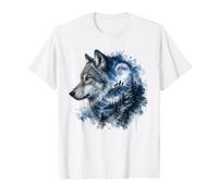 Majestic Wolf Howling Moon Winter Forest Value Graphic T-Shirt