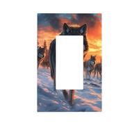 Majestic Wolf Light Switch Wall Plate Faceplate Cover Single Rocker 1 Gang Decorator Outlet Receptacle Covers for Home Kitchen Room Bathroom Decor