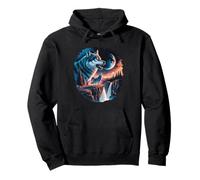 Majestic Wolf Spirit Full Moon Pullover Hoodie