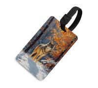 Majestic Wolf Standing in The Snowy Forest Luggage Tag Travel Bag Suitcase Baggage Name Tags