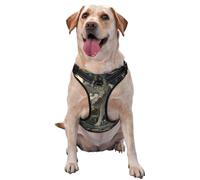 Majestic Wolf Wildflowers Fantasy Art No Pull Dog Harness Adjustable Reflective Oxford Easy Control Medium Large Dog Harness