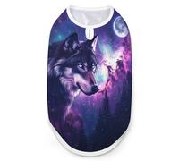 Majestic Wolf with Moon Cute Cute Pet Supplies Soft Dog Sweaters Printing for Dogs Puppy Cats S