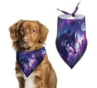 Majestic Wolf with Moon Pet Triangle Bandana Soft Puppy Scarfs Dog Cat Gifts for Small Medium Pets
